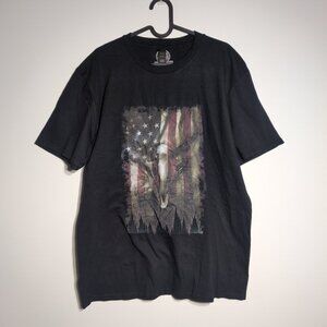 Lost Gods Collective T Shirt LARGE Mens USA Flag Bald Eagle Americana NWOT